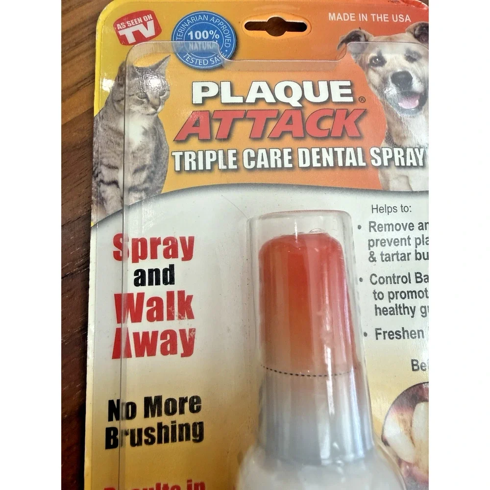Vets Pref Plaque Attack Spray Dog Cat Bad Breath Teeth 6 Month Supply!!! 2.2oz